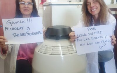 Donación de termo de nitrógeno líquido en Bahía Blanca para el Laboratorio 116